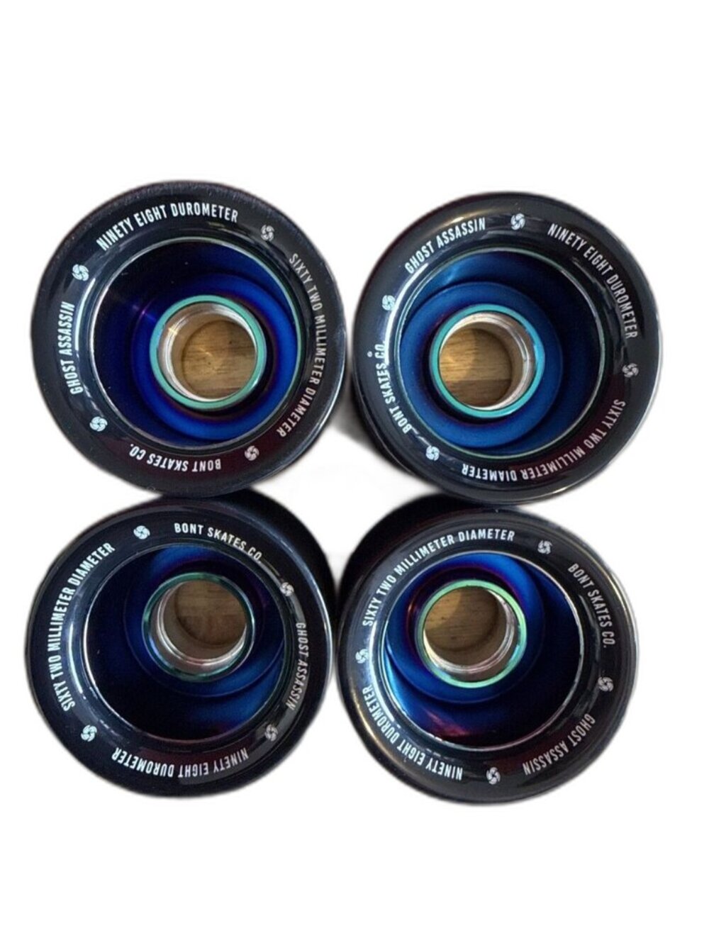 Bont Ghost Assassin Aluminum Hub Roller Skate Wheels, Indoor Jam & Speed, 8PK